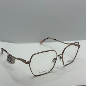 Hollywood by Sophia Loren Luxury Fit rose Gold blush Square Glasses 56-15-140